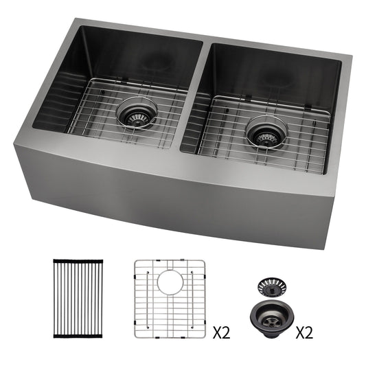 Double Bowl Farmhouse Sink / Stainless Steel Apron Front