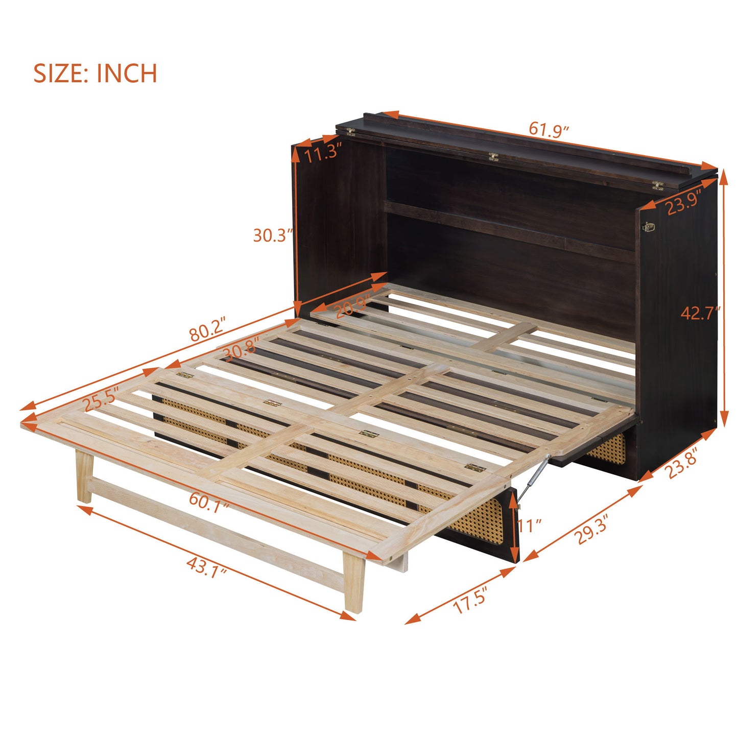 Classic Stylish Murphy Bed With Large Drawers