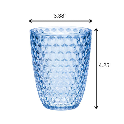 Leading Ware Diamond Cut Acrylic Glasses Drinking (Set of 4)