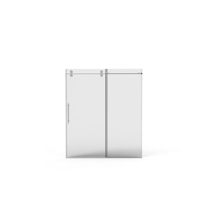 Frameless Shower Door, Sliding Shower Door, With Premium Thick Tempered Glass Shower Enclosure, Double Side Easy Clean Coat, Finished With Buffer - Chrome