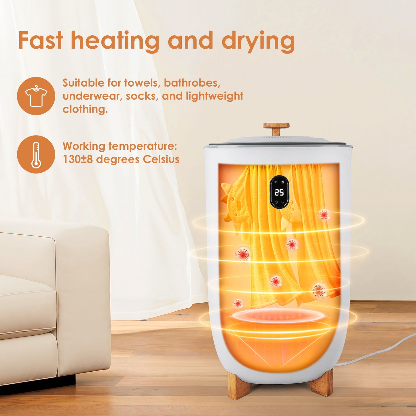 Extra Large Towel Warmers, Luxury Bucket Towel Warmers, Large Towel Warmers For The Bathroom - White