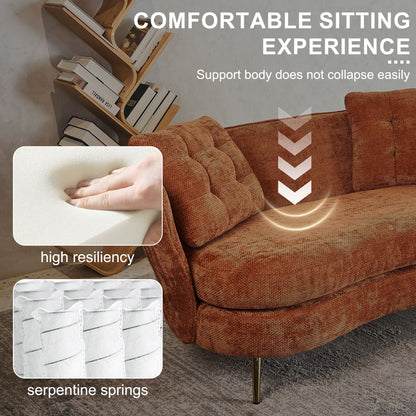 Loveseat Sofa, Upholstered Couch With Metal Legs